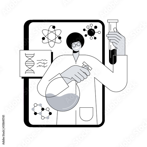 Online Science tutoring abstract concept vector illustration. Personalised learning, online educational platform, homeschooling in covid-2019 quarantine, science video lessons abstract metaphor.