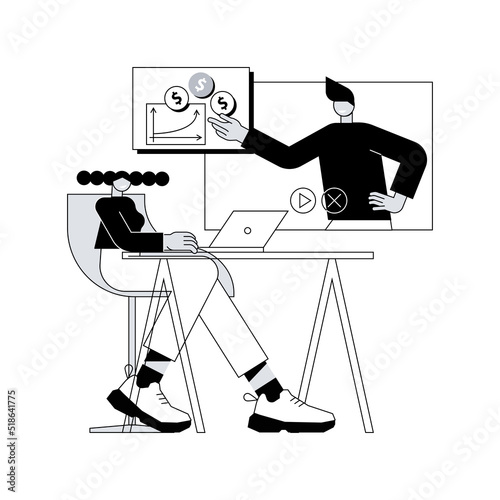 Online workshop abstract concept vector illustration. E-learning workshop, collaborative activity, get certificate online, free online education in self-isolation, master class abstract metaphor.