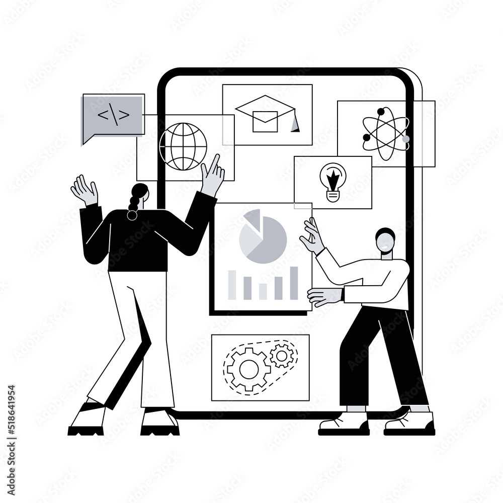 Stem Engineering Animation STEM education abstract concept vector illustration. STEM integration ...