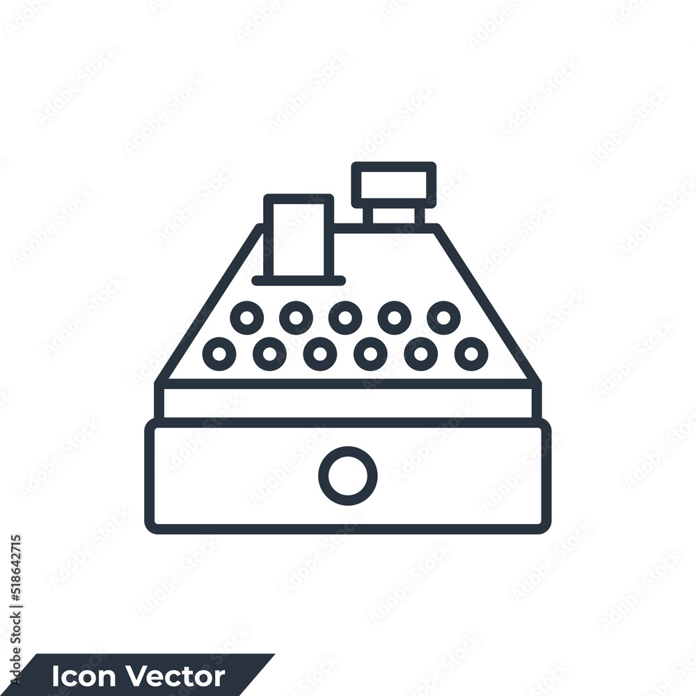 cash register icon logo vector illustration. Cashier machine symbol template for graphic and web design collection cash register icon logo vector illustration. Cashier machine symbol template for graphic and web design collection