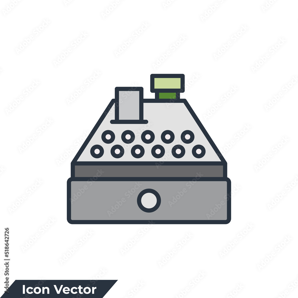 cash register icon logo vector illustration. Cashier machine symbol template for graphic and web design collection cash register icon logo vector illustration. Cashier machine symbol template for graphic and web design collection