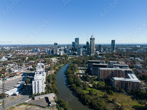 Photography Beautiful high angle of the Parramatta river in Western Sydney