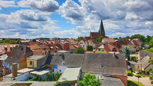 Old town of Robel with the St Nicolas church and historic houses in Mecklenburg-Western Pomerania photo