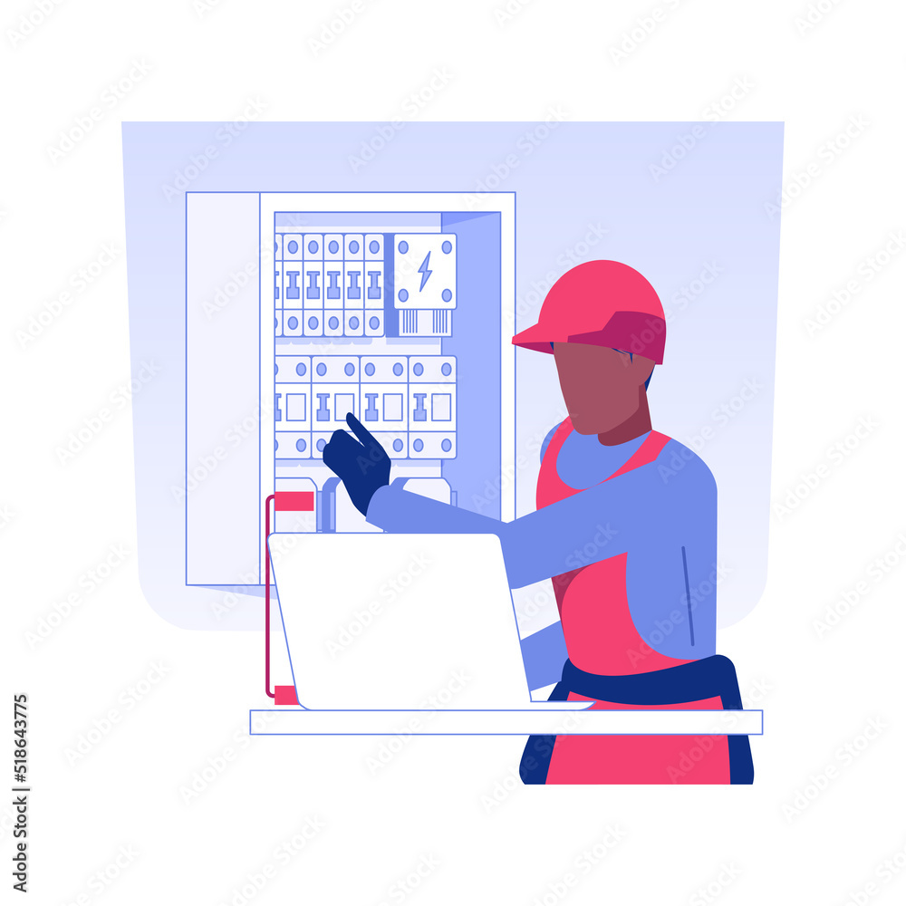 Testing of electrical wiring isolated concept vector illustration ...