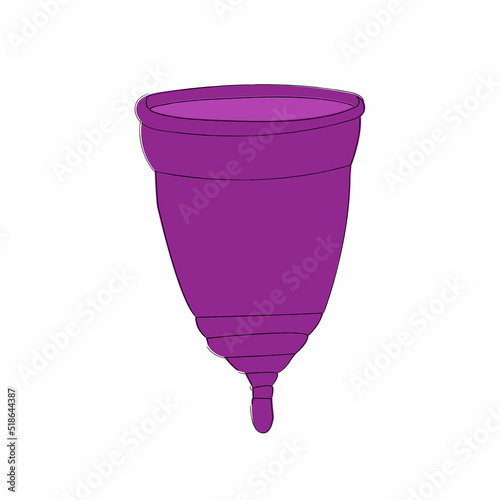 Menstrual cup , Girl hygiene producer. Vector illustration in trendy flat style isolated on white background.