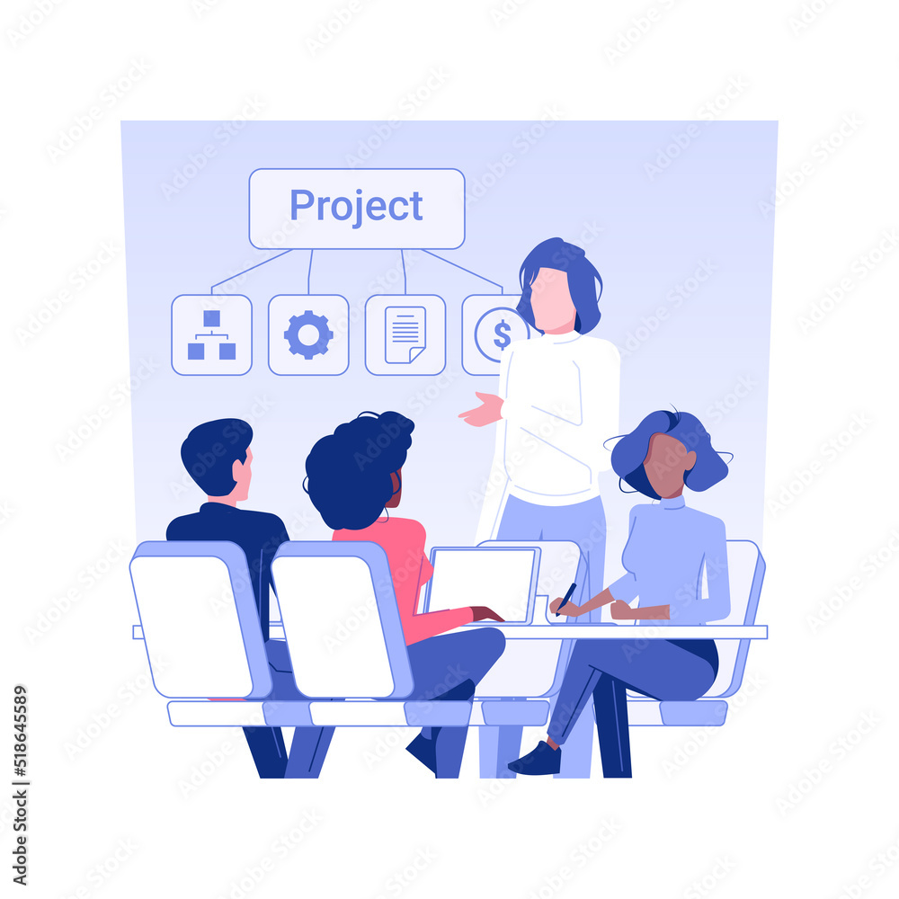 Leadership communication isolated concept vector illustration. Colleagues discussing new project, leadership talking, business etiquette, corporate culture, company rules vector concept. Leadership communication isolated concept vector illustration. Colleagues discussing new project, leadership talking, business etiquette, corporate culture, company rules vector concept.