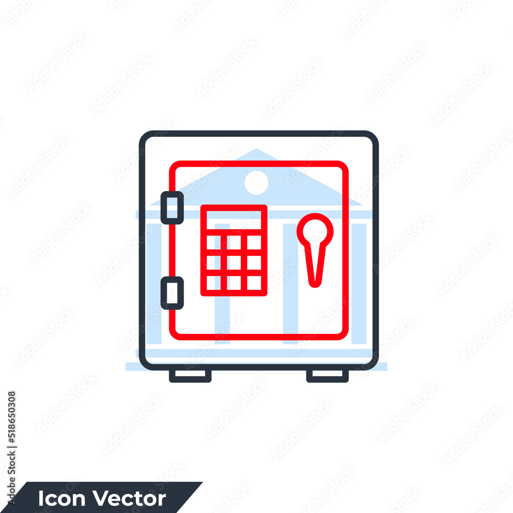 bank safe icon logo vector illustration. Money safe and Locker symbol template for graphic and web design collection bank safe icon logo vector illustration. Money safe and Locker symbol template for graphic and web design collection