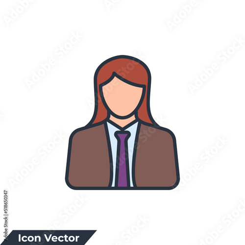 businesswoman icon logo vector illustration. user symbol template for graphic and web design collection  © ABDUL