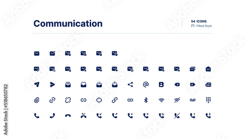 Communication UI Icons Pack Filled Style