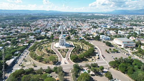 Aerial monument of Santiago, Dominican Republic photo