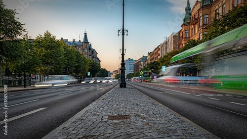Photography Long exposure of Helsingborg city at dusk