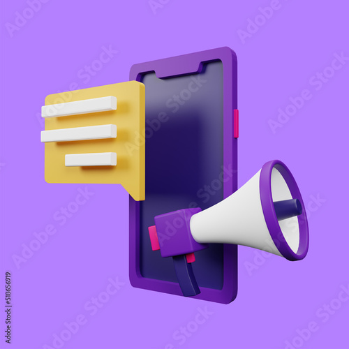 Marketing 3D Icon Illustration for your website, user interface, and presentation. 3D render Illustration.