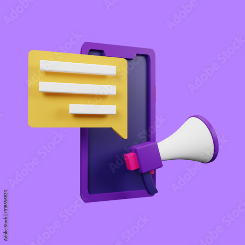 Marketing 3D Icon Illustration for your website, user interface, and presentation. 3D render Illustration.