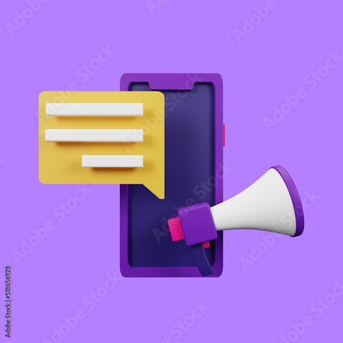 Marketing 3D Icon Illustration for your website, user interface, and presentation. 3D render Illustration.