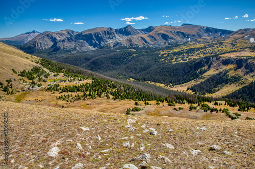 Panoramic view of the Gore mountain range at rocky mountain national park photo