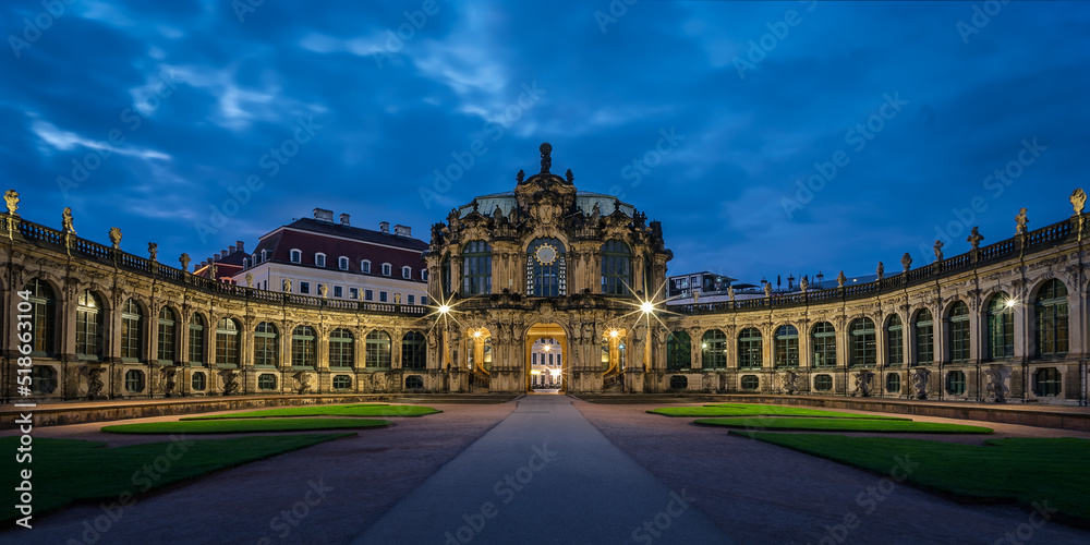 zwinger in Dresden during blue hour