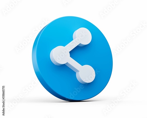 3d illustration of a blue share icon photo