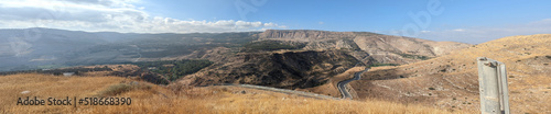 view of the Yarmouk river valley and Hamat Gader hot springs area 