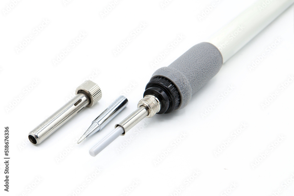 Set for soldering iron isolated on a white background. Set for soldering iron isolated on a white background.