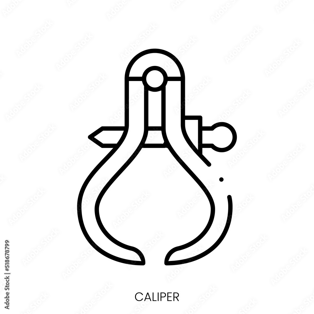 caliper icon. Linear style sign isolated on white background. Vector illustration