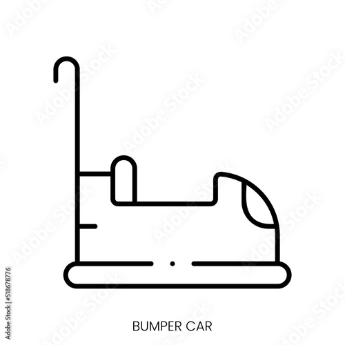 bumper car icon. Linear style sign isolated on white background. Vector illustration