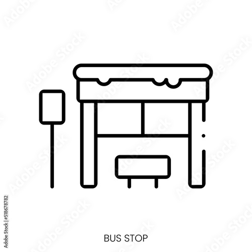 bus stop icon. Linear style sign isolated on white background. Vector illustration