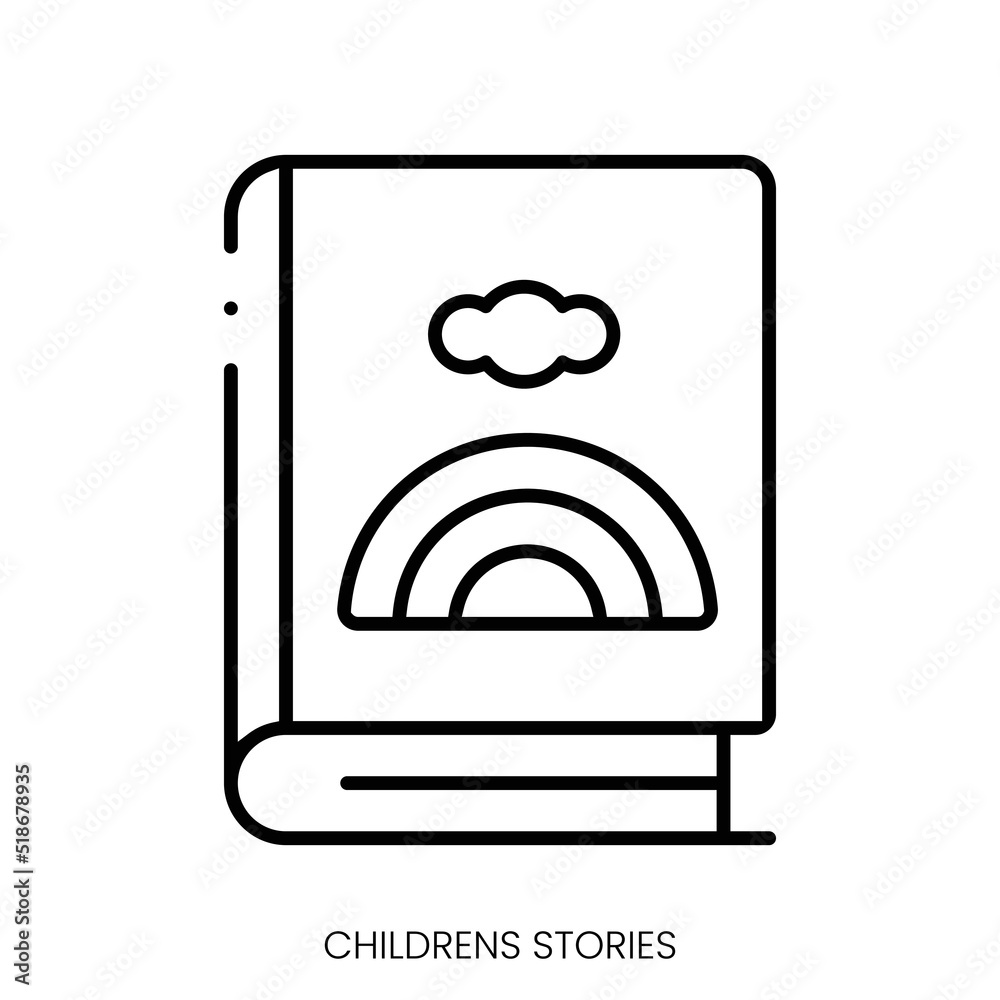 childrens stories icon. Linear style sign isolated on white background. Vector illustration childrens stories icon. Linear style sign isolated on white background. Vector illustration