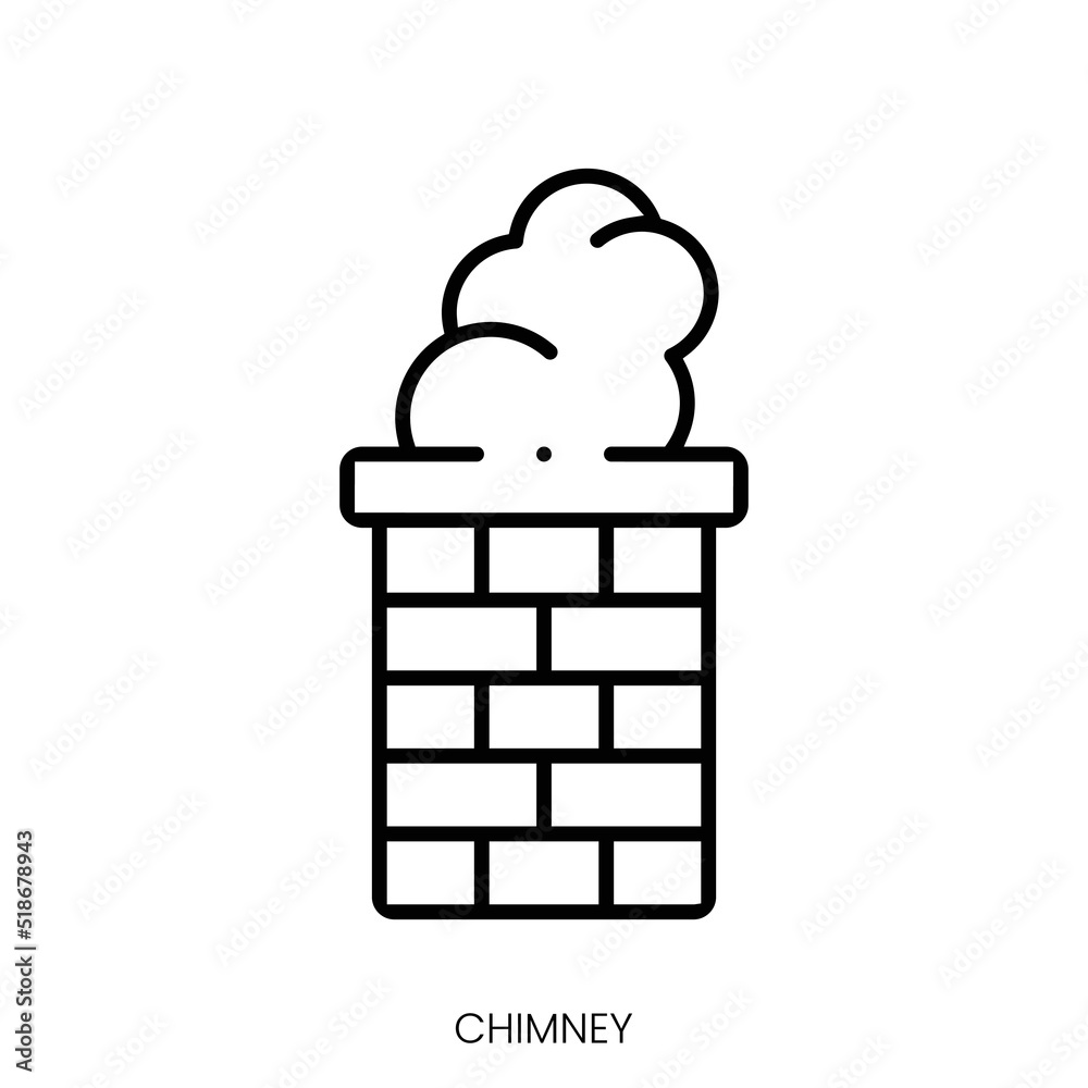 chimney icon. Linear style sign isolated on white background. Vector illustration chimney icon. Linear style sign isolated on white background. Vector illustration