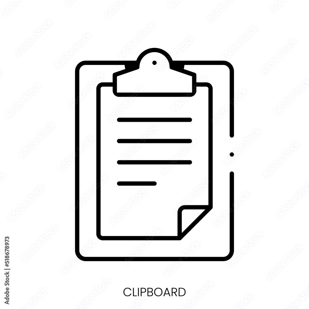 clipboard icon. Linear style sign isolated on white background. Vector illustration clipboard icon. Linear style sign isolated on white background. Vector illustration