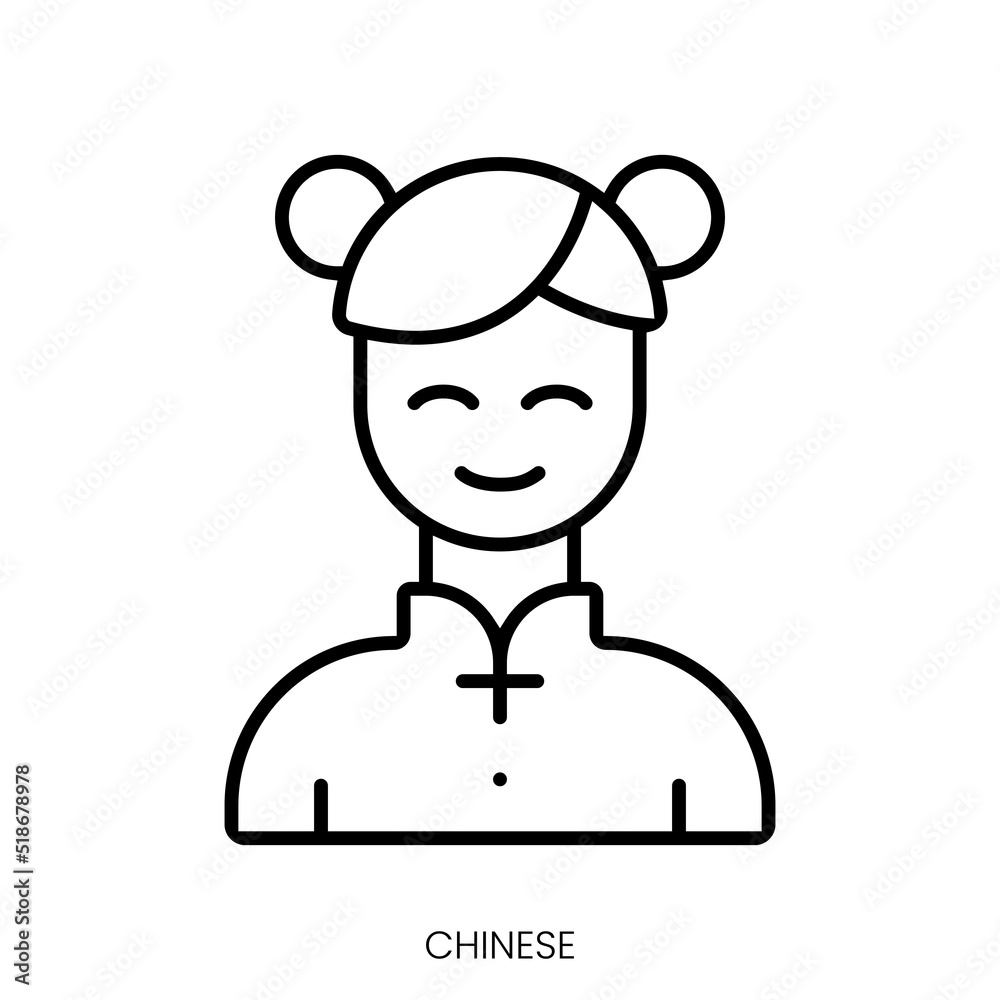 chinese icon. Linear style sign isolated on white background. Vector illustration chinese icon. Linear style sign isolated on white background. Vector illustration