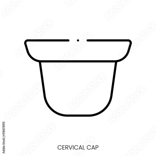 cervical cap icon. Linear style sign isolated on white background. Vector illustration