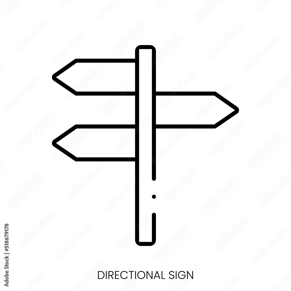 directional sign icon. Linear style sign isolated on white background. Vector illustration directional sign icon. Linear style sign isolated on white background. Vector illustration