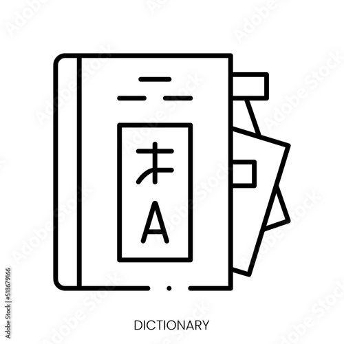 dictionary icon. Linear style sign isolated on white background. Vector illustration