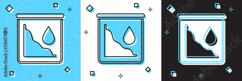 Set Drop in crude oil price icon isolated on blue and white, black background. Oil industry crisis concept. Vector