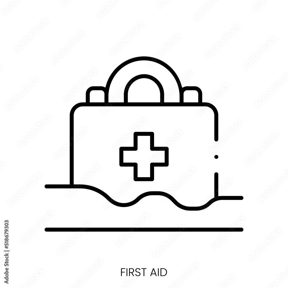 first aid icon. Linear style sign isolated on white background. Vector illustration first aid icon. Linear style sign isolated on white background. Vector illustration