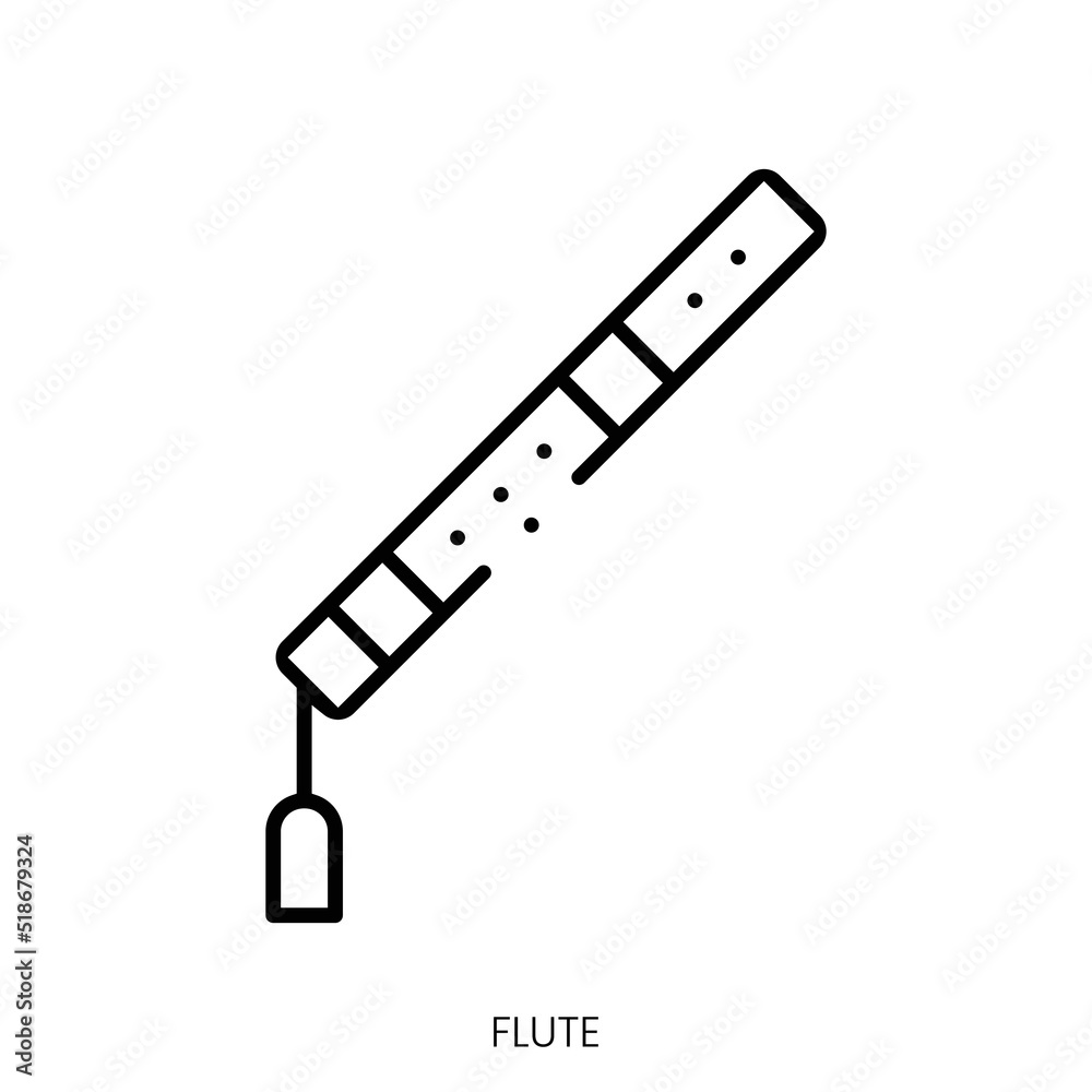 flute icon. Linear style sign isolated on white background. Vector illustration flute icon. Linear style sign isolated on white background. Vector illustration