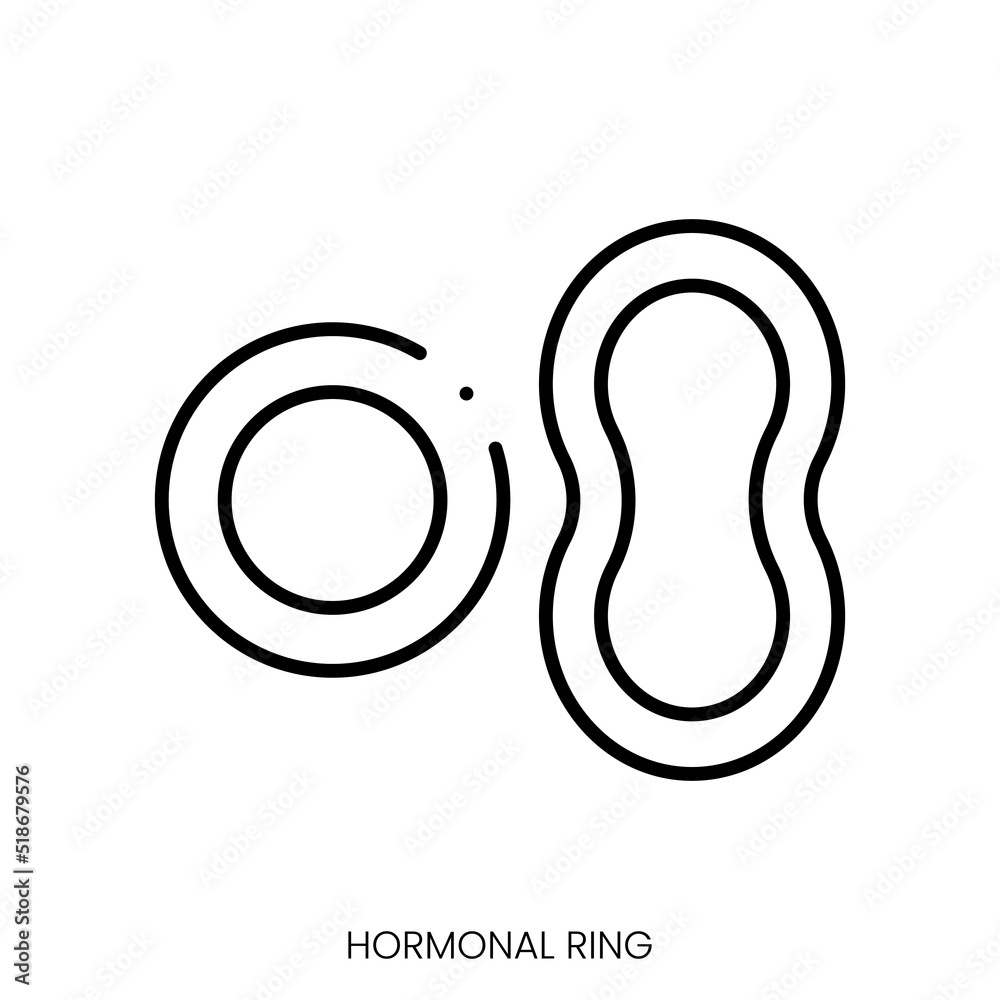 hormonal ring icon. Linear style sign isolated on white background. Vector illustration hormonal ring icon. Linear style sign isolated on white background. Vector illustration