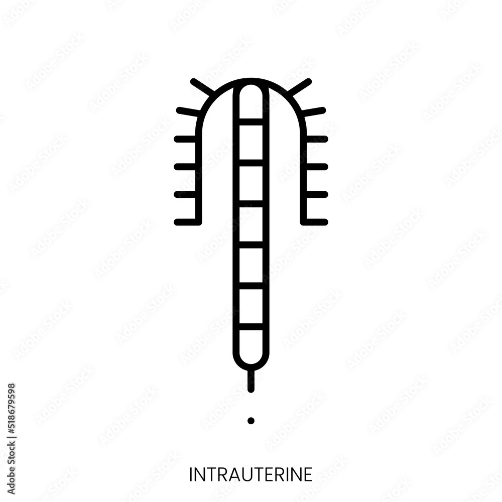 intrauterine icon. Linear style sign isolated on white background. Vector illustration
