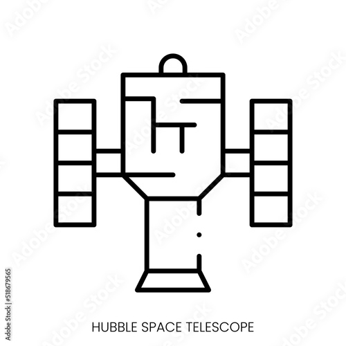 hubble space telescope icon. Linear style sign isolated on white background. Vector illustration