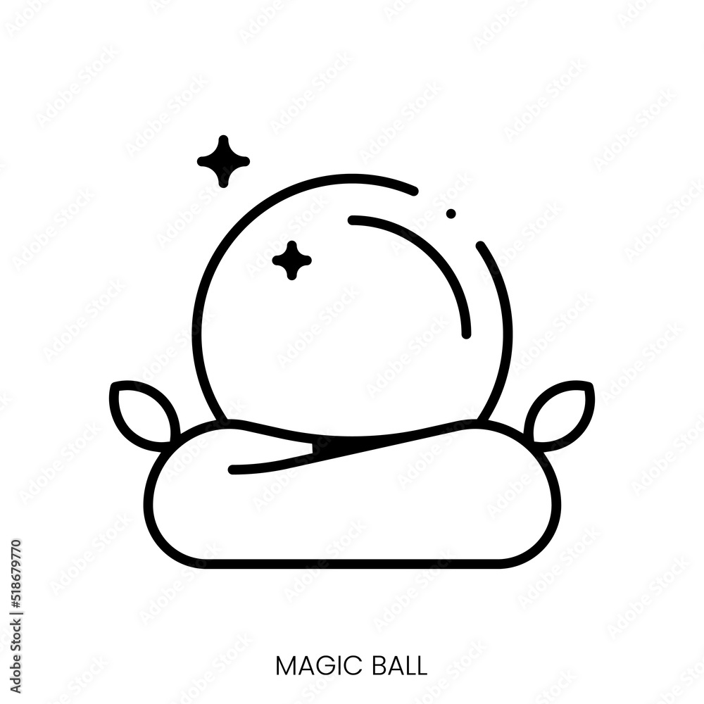 magic ball icon. Linear style sign isolated on white background. Vector illustration magic ball icon. Linear style sign isolated on white background. Vector illustration