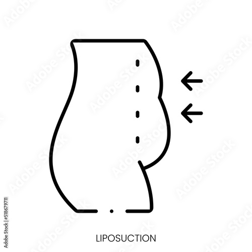 liposuction icon. Linear style sign isolated on white background. Vector illustration