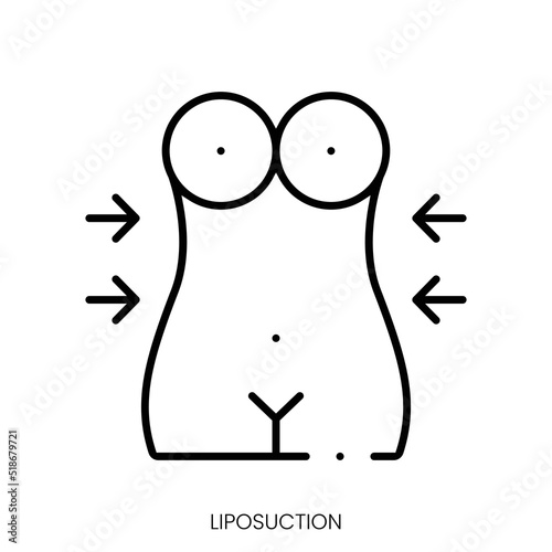 liposuction icon. Linear style sign isolated on white background. Vector illustration