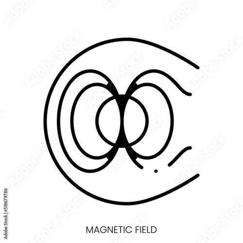 magnetic field icon. Linear style sign isolated on white background. Vector illustration