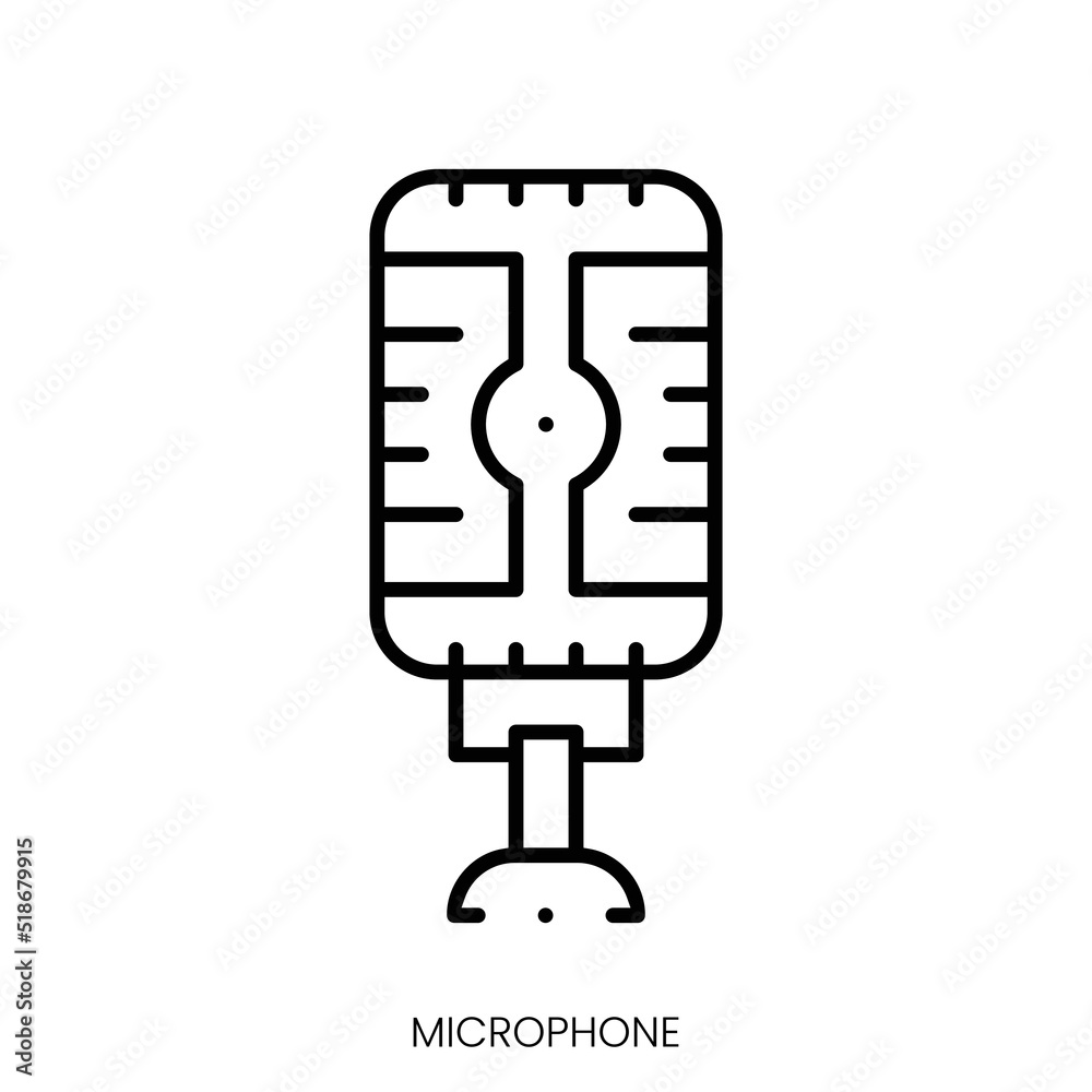 microphone icon. Linear style sign isolated on white background. Vector illustration