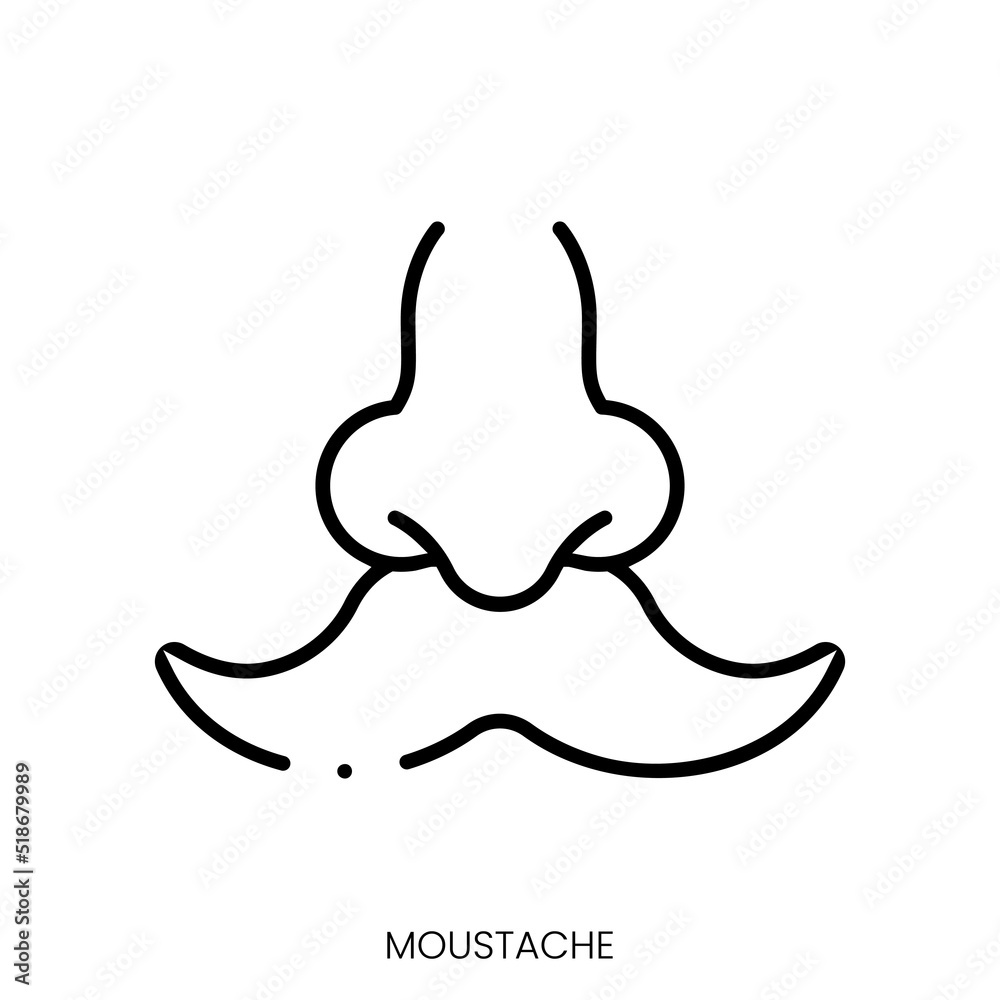 moustache icon. Linear style sign isolated on white background. Vector illustration
