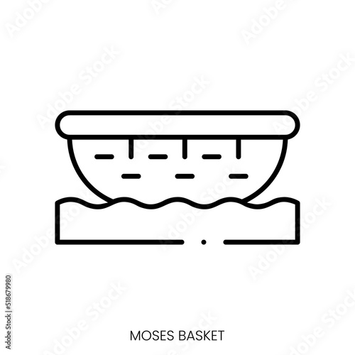 Moses basket icon. Linear style sign isolated on white background. Vector illustration