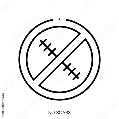 no scars icon. Linear style sign isolated on white background. Vector illustration