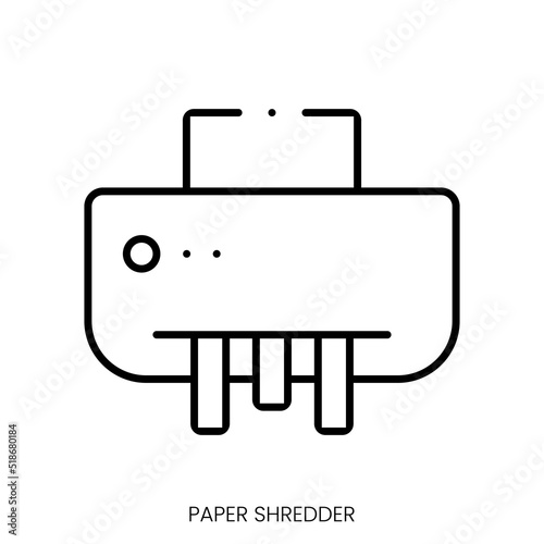 paper shredder icon. Linear style sign isolated on white background. Vector illustration