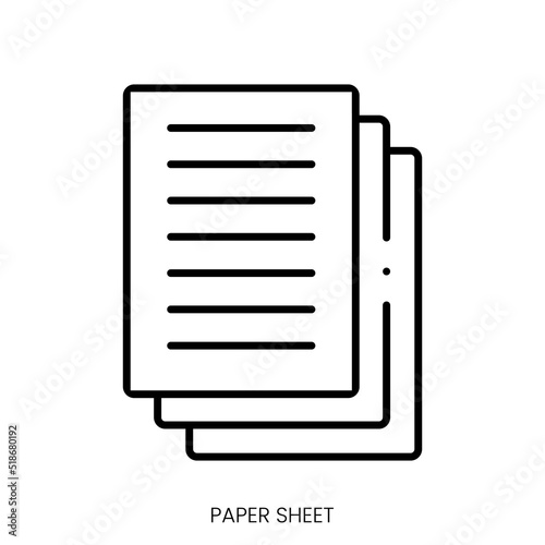 paper sheet icon. Linear style sign isolated on white background. Vector illustration © Hondicone