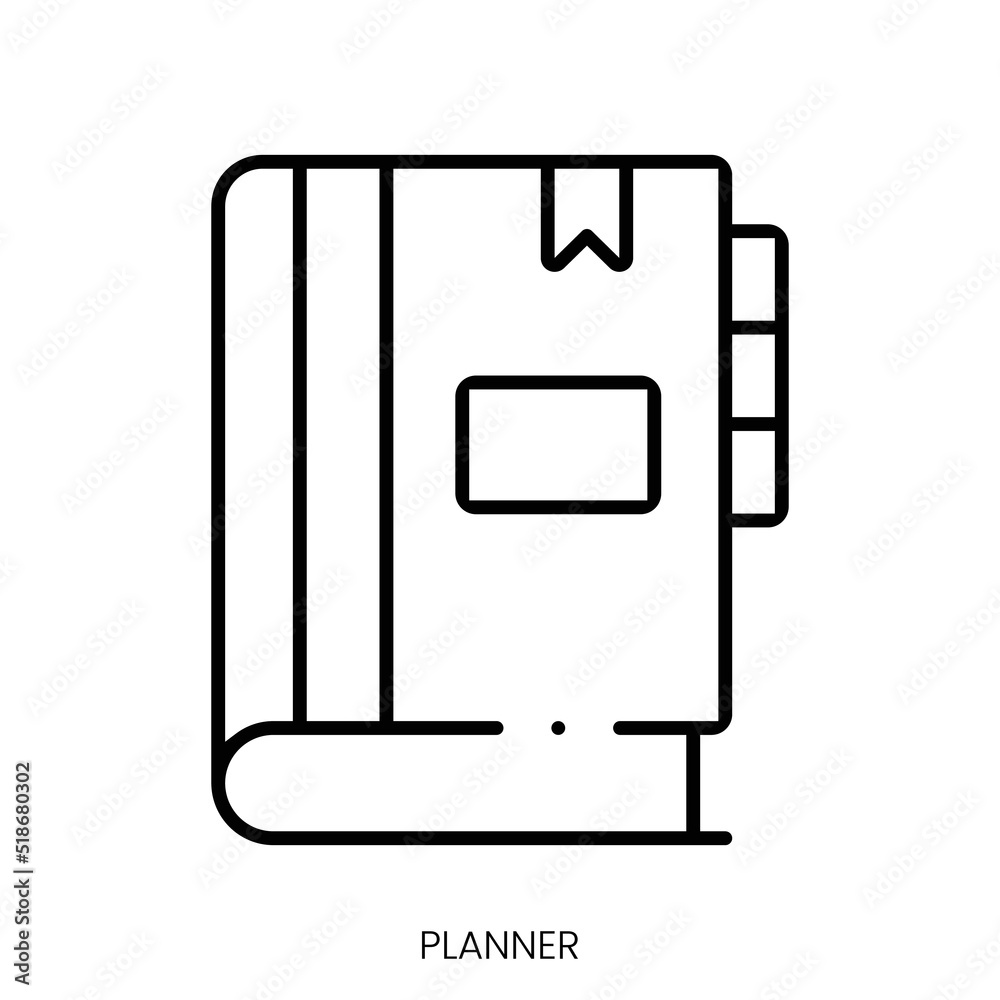 planner icon. Linear style sign isolated on white background. Vector illustration planner icon. Linear style sign isolated on white background. Vector illustration